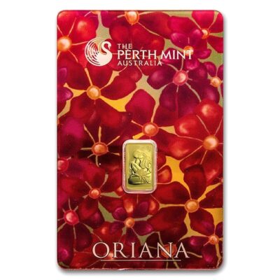1 Gram Gold Bar – Perth Mint Oriana Design (In Assay)